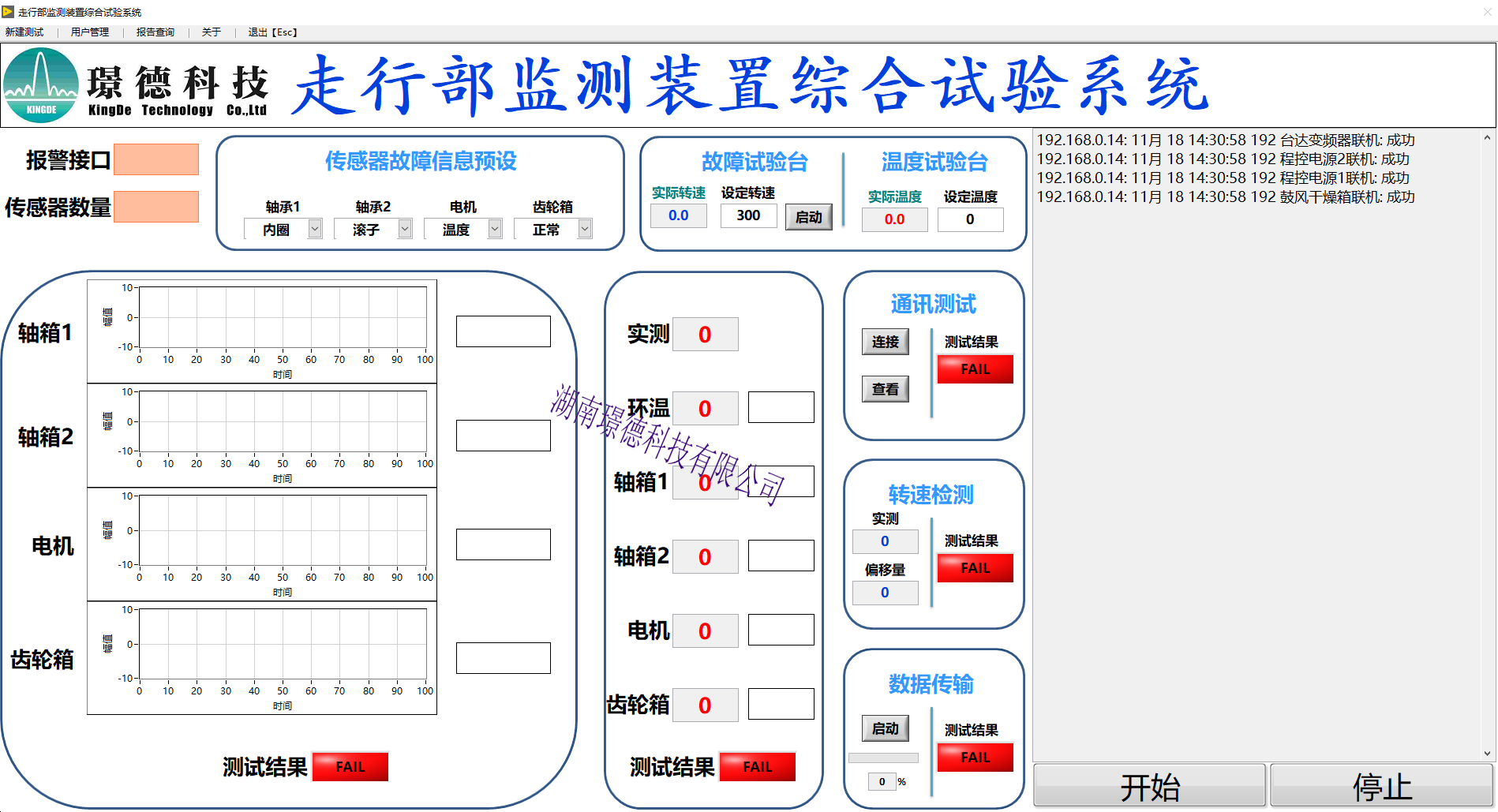 走行部在線(xiàn)監測裝(zhuāng)置綜合試驗系統